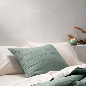 CASALUNA Standard Heavyweight Linen Blend Quilt Pillow Sham Sage